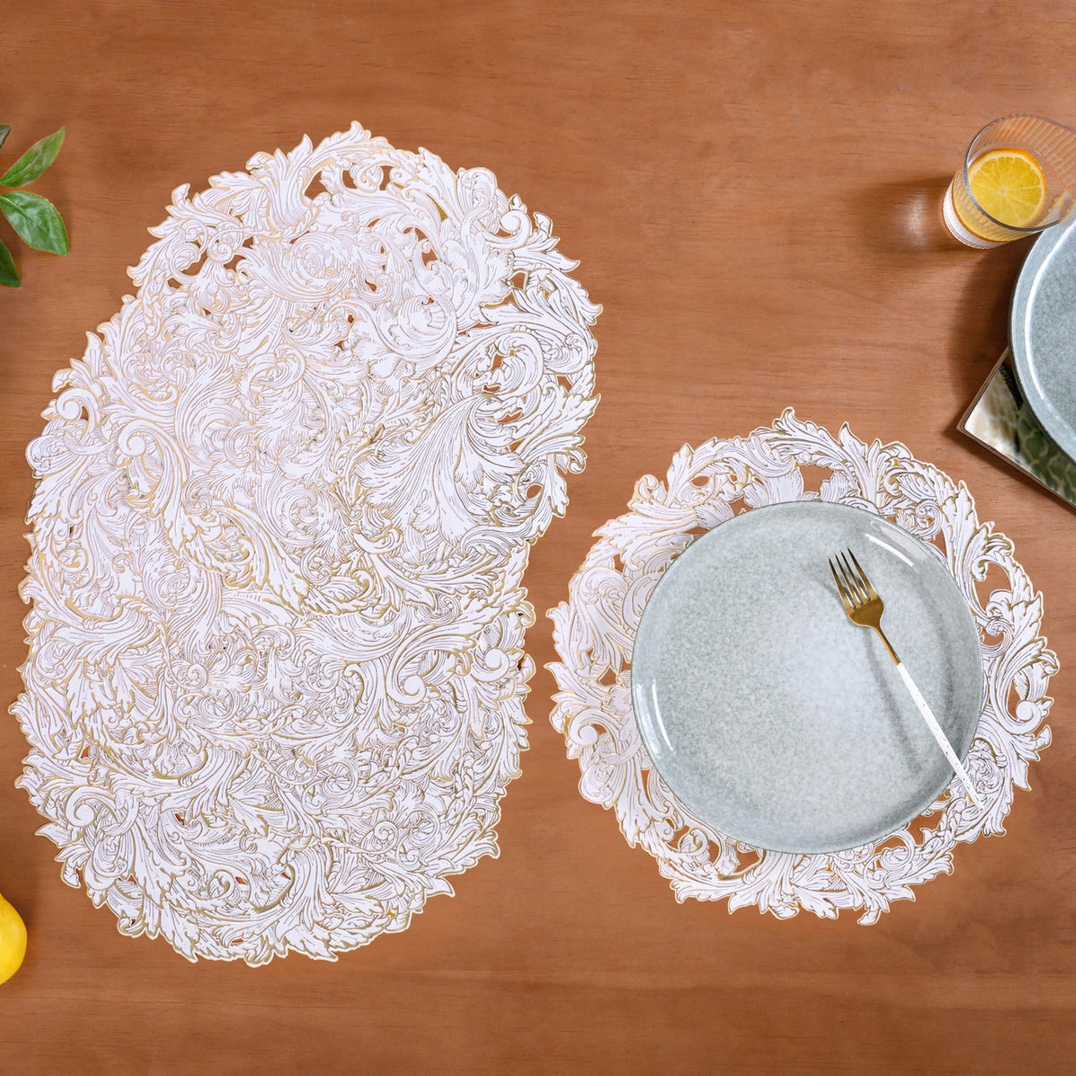 Luxe Gold Round Tablemat Set Of 6 Nestasia