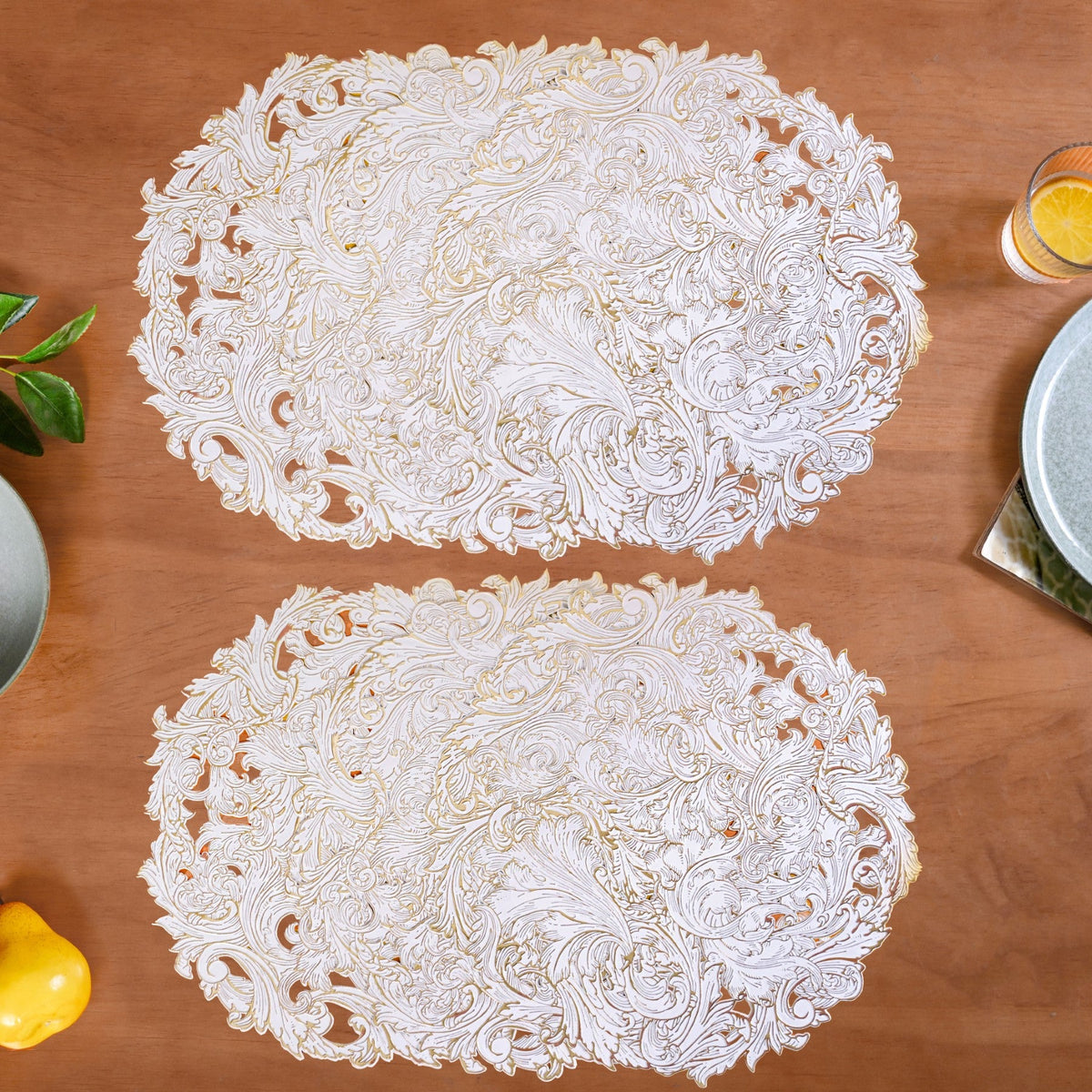 Luxe Gold Round Tablemat Set Of 6 Nestasia