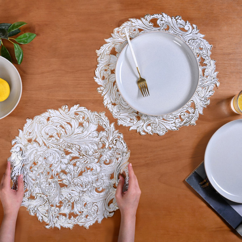 Luxe Gold Round Tablemat Set Of 6 Nestasia