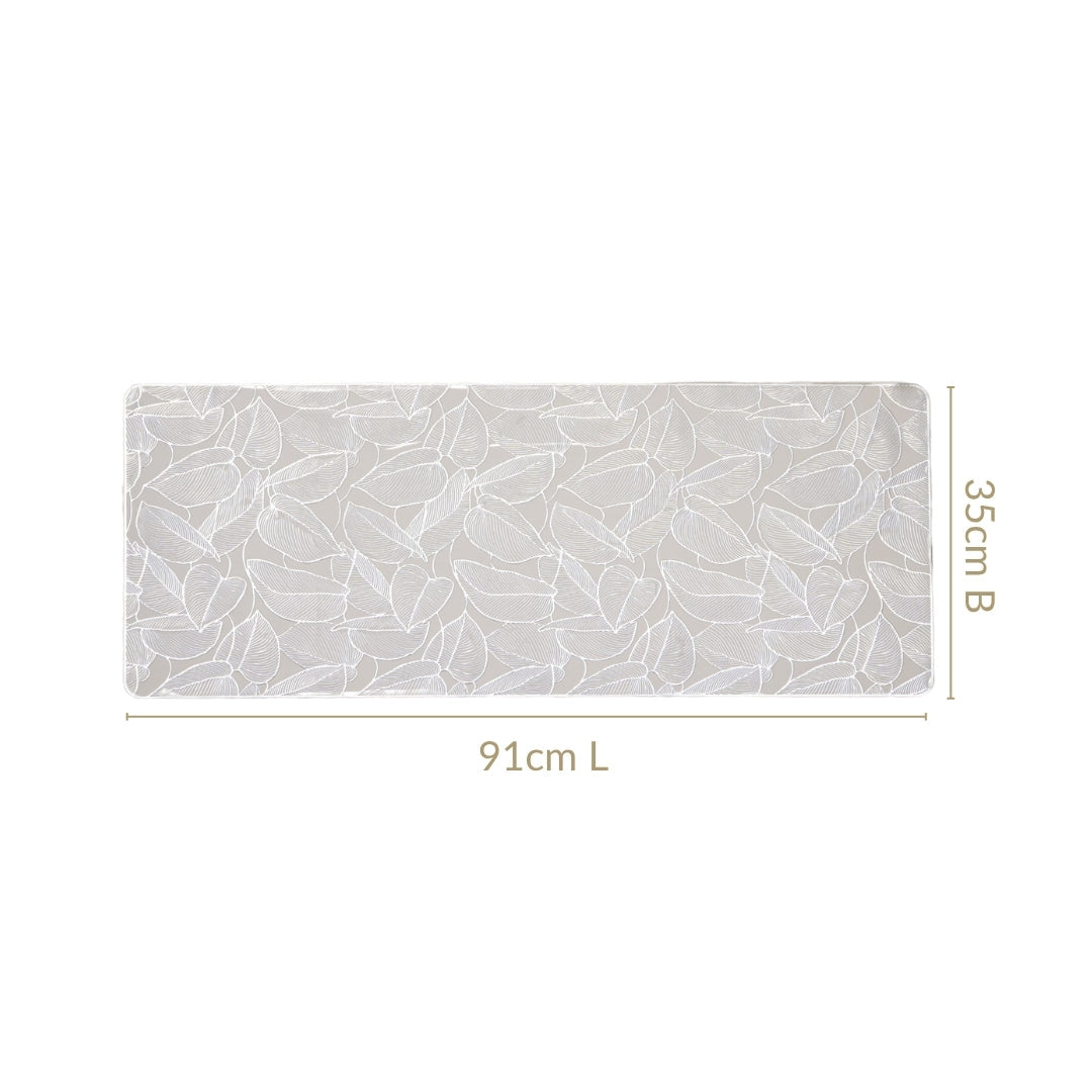 Opulent Leaf Silver Table Runner 91x35cm Nestasia