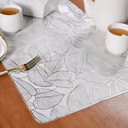 Opulent Leaf Silver Table Runner 91x35cm Nestasia