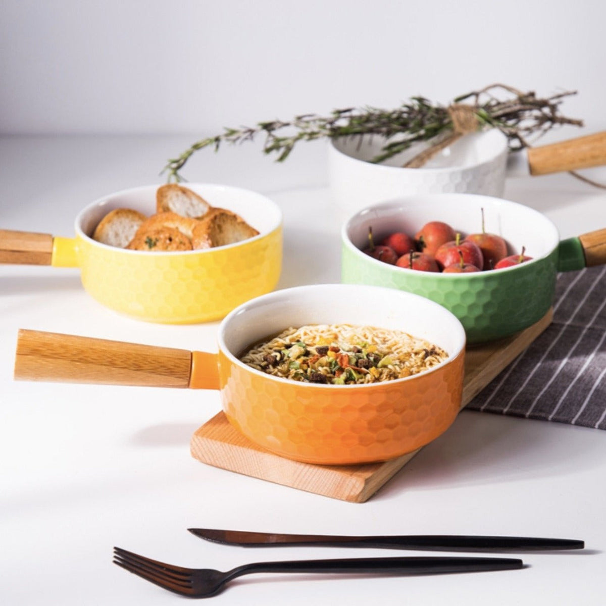 Orange Bowl with Handle Nestasia