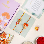 Orange And Gold Peacock Rakhi Gift Set Nestasia