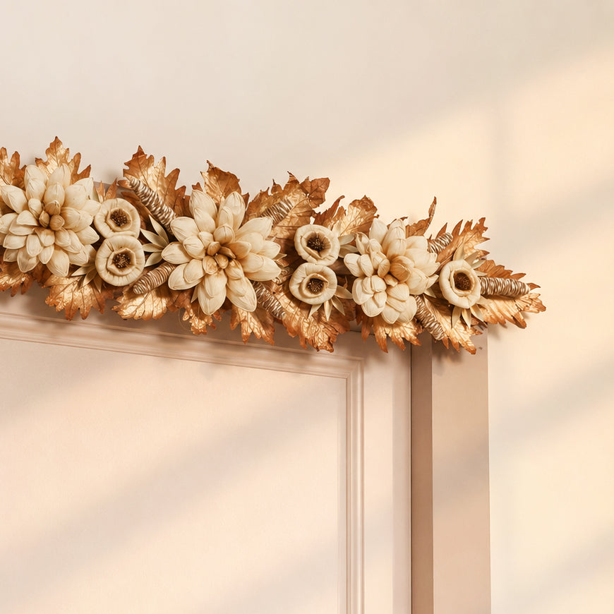 Florence Organic Dried Flowers Door Hanging Toran 106x24cm Nestasia