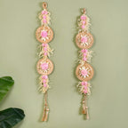 Organic Dried Grass Wall Hanging Light Pink Set Of 2 Nestasia