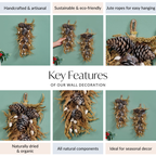 Pinecone Organic Handmade Wall Hanging Set Of 2 Nestasia