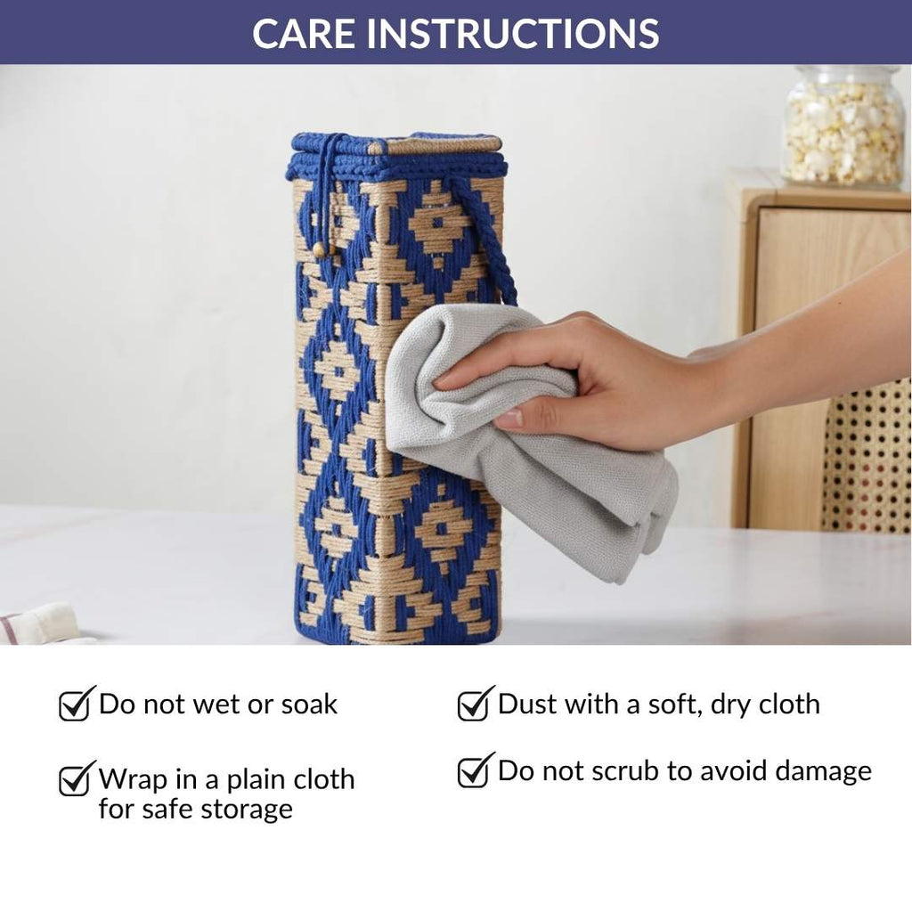 Champagne Bottle Holder Basket Blue Nestasia