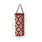 Wine Bottle Holder Handwoven Box Jute Maroon