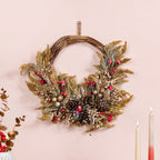 Natural Dried Flowers Rustic Red Wreath Nestasia