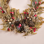 Natural Dried Flowers Rustic Red Wreath Nestasia
