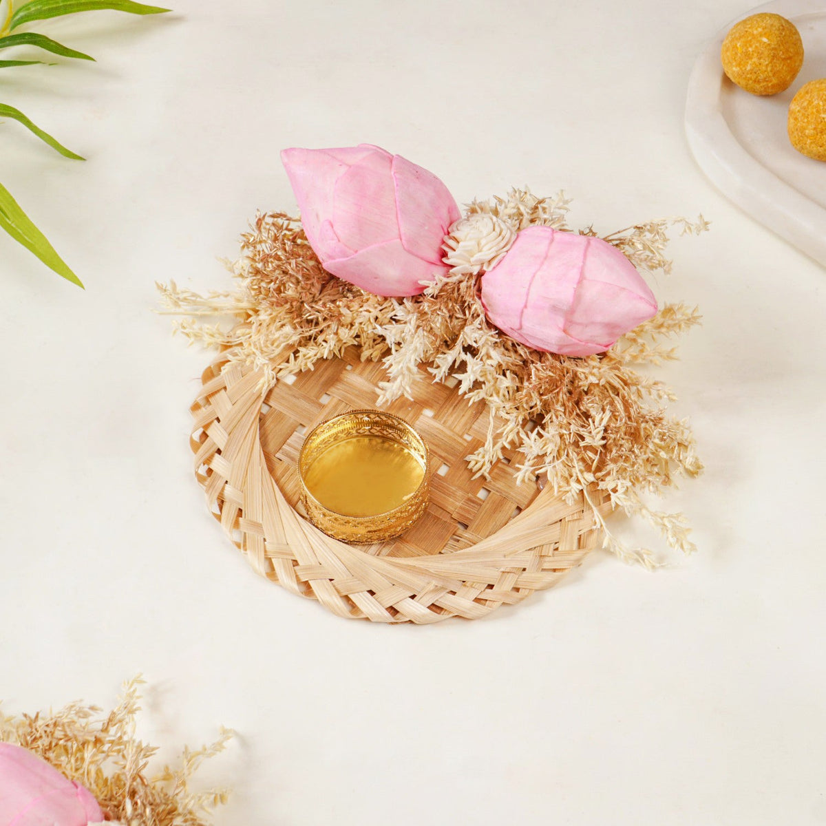 Organic Sola Lotus Tea Light Holder Pink Set Of 4 Nestasia