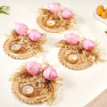 Organic Sola Lotus Tea Light Holder Pink Set Of 4 Nestasia