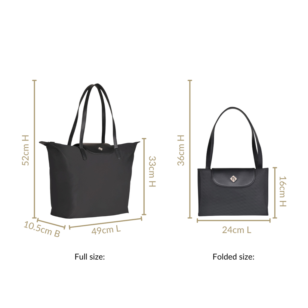 Origami Sleek Black Tote Bag For Women Nestasia