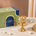 Ornate Peacock Pure Brass Panchmukhi Diya In Gift Box Nestasia