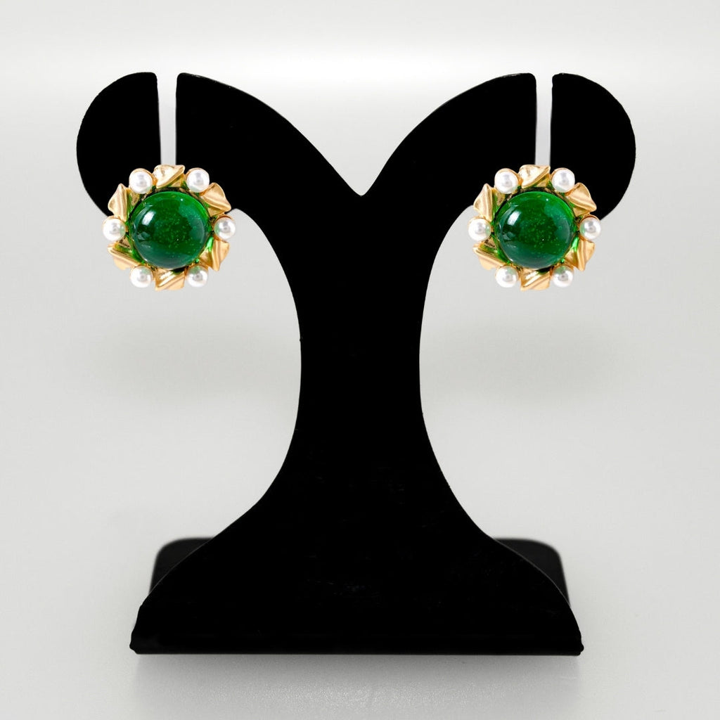 Ornate Pearl Statement Studs Nestasia