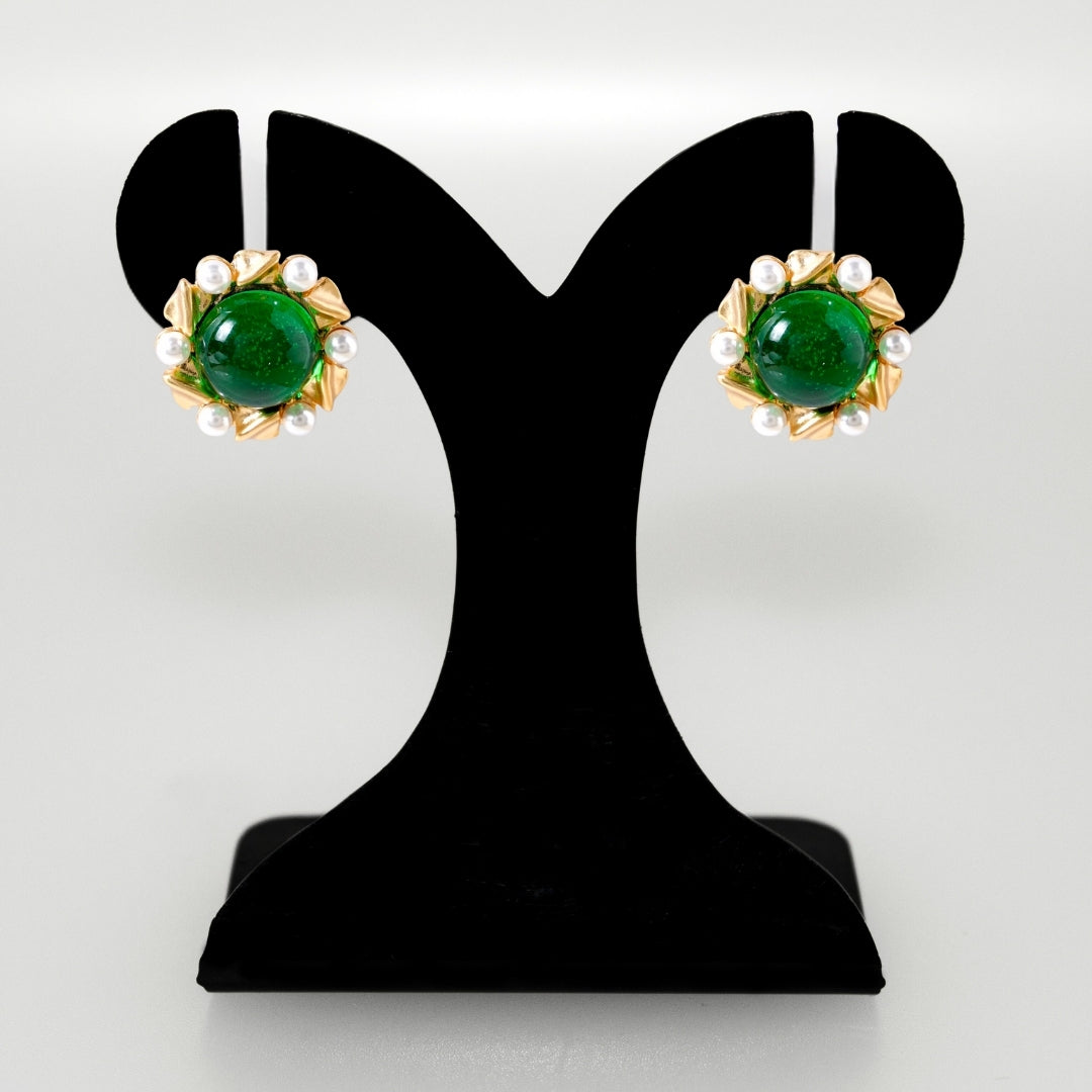 Ornate Pearl Statement Studs Nestasia