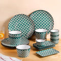 Oscilla Green 16 Piece Ceramic Dinner Set For 4 Nestasia