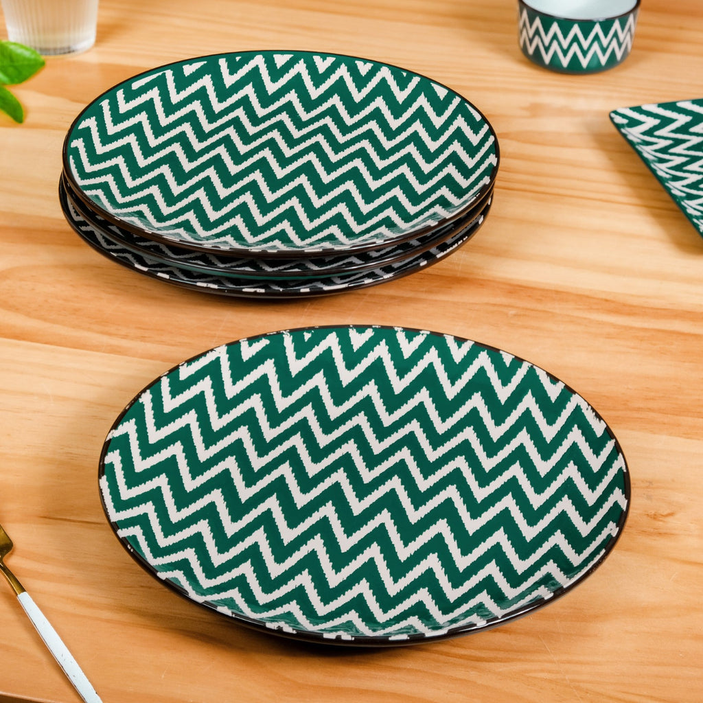 Oscilla Green 16 Piece Ceramic Dinner Set For 4 Nestasia