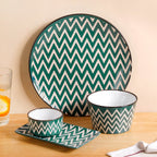 Oscilla Green 16 Piece Ceramic Dinner Set For 4 Nestasia