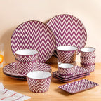 Oscilla Purple 16 Piece Premium Dinner Set For 4 Nestasia
