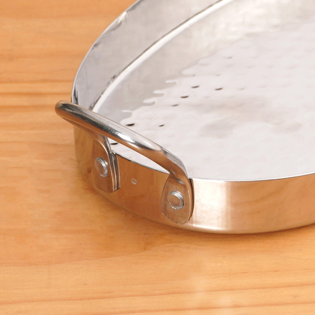 Oval Hammered Stainless Steel Serveware Set Of 2 Nestasia