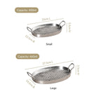 Oval Hammered Stainless Steel Serveware Set Of 2 Nestasia