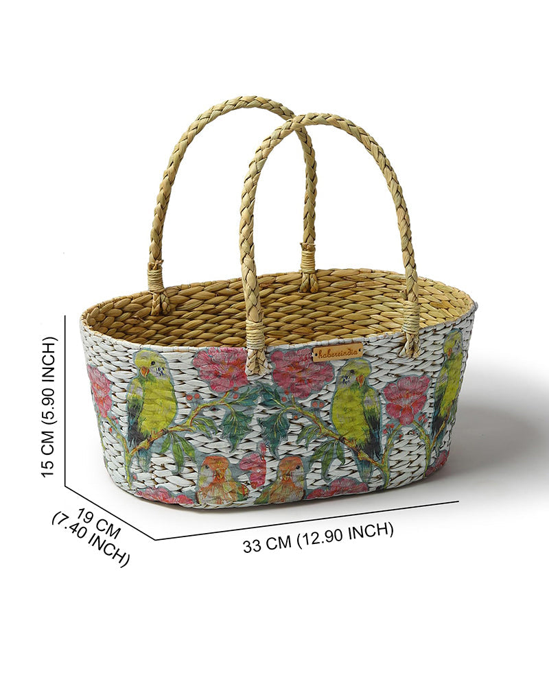 Seagrass Oval Fruit Basket and Gift Hamper for Home Use