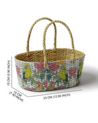 Seagrass Oval Fruit Basket and Gift Hamper for Home Use