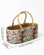Handwoven Seagrass Gift Hamper, Storage Basket for Stylish Home Organization