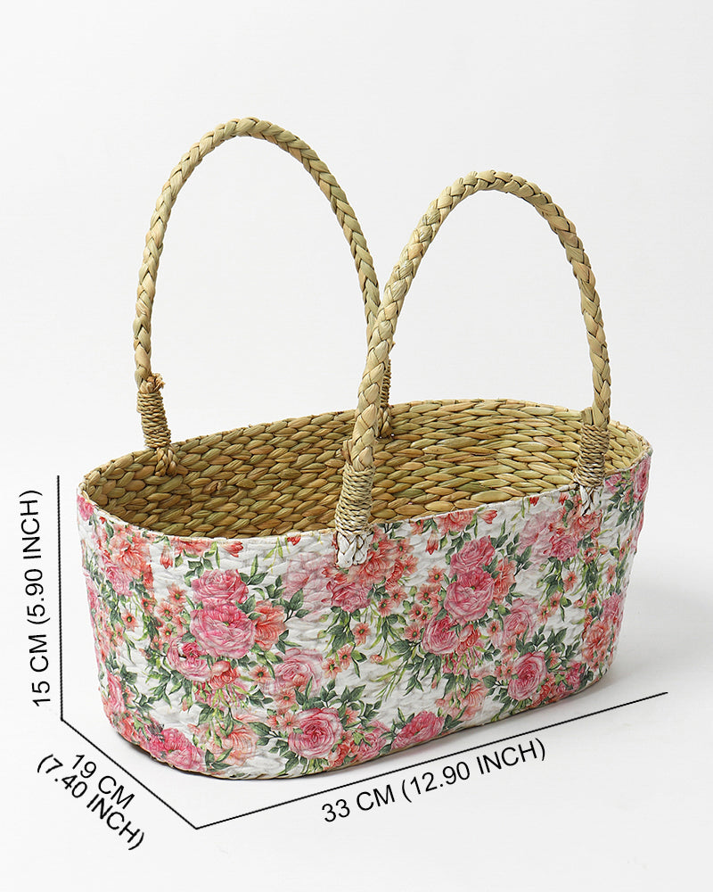 Seagrass Gift Hamper Basket for Stylish Home Storage and Decorative Organization