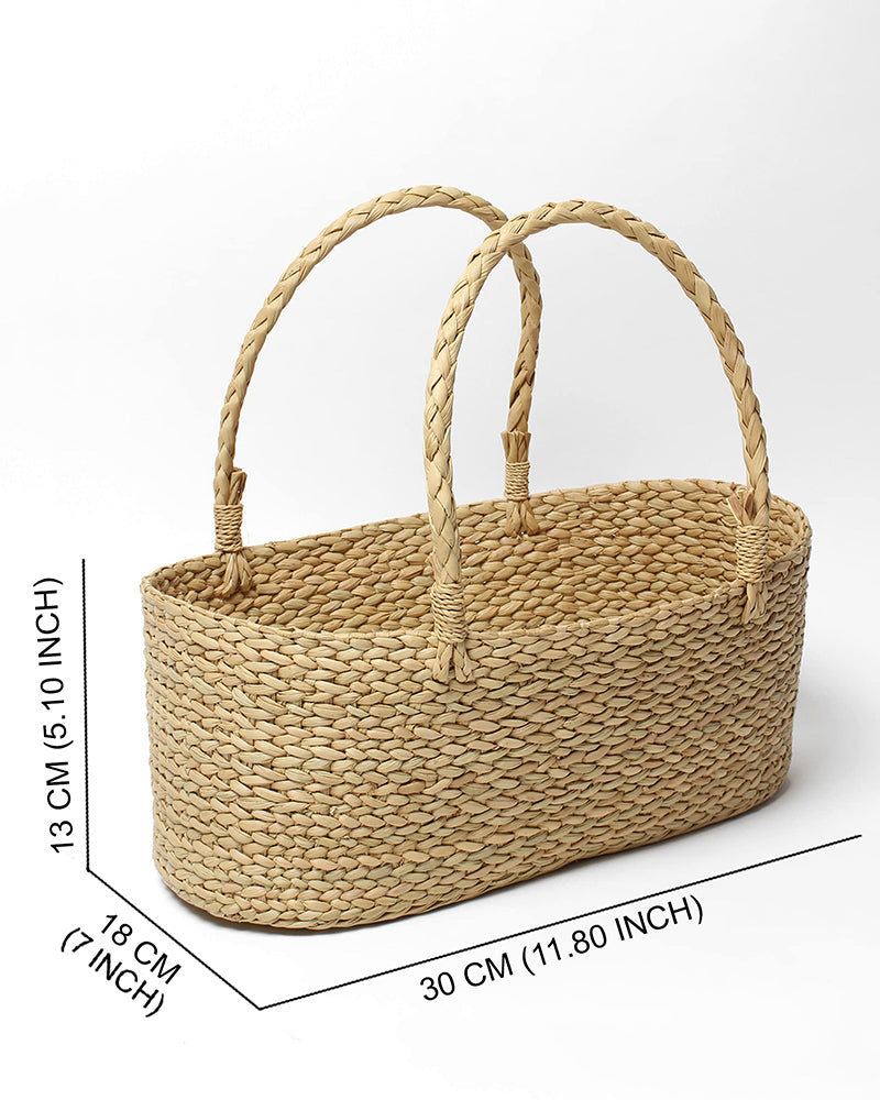 Handwoven Seagrass Gift Hamper Basket for Stylish Home Storage and Decorative Gifting