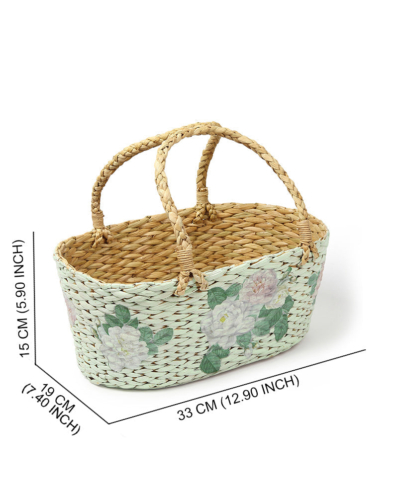 Seagrass Oval Fruit Basket and Gift Hamper for Home and Gifting