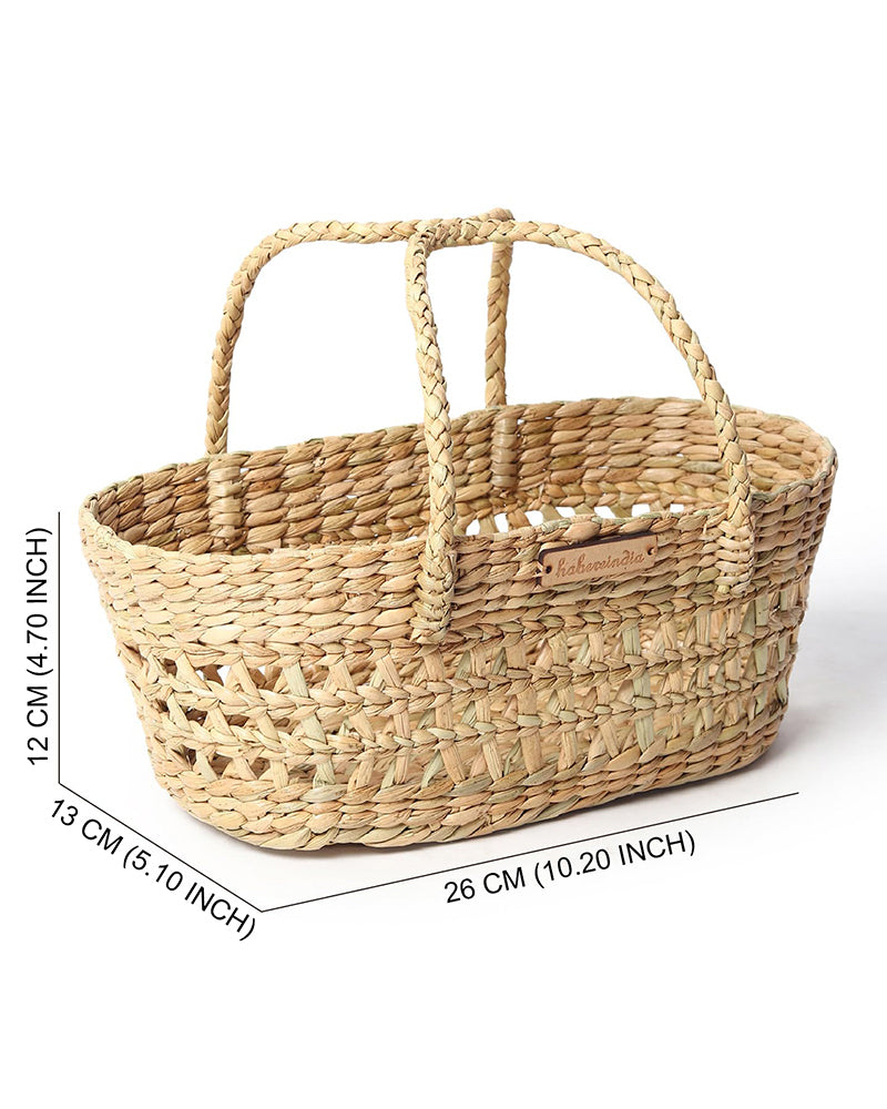 Handwoven Seagrass Gift Hamper Basket for Fruits, Snacks, and Home Gifting