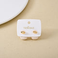 Oval Front Back Drop Earrings White Nestasia