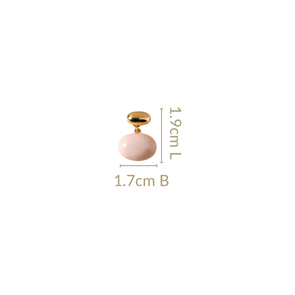 Oval Front Back Drop Earrings Pink Nestasia