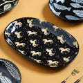 Oval Plates Black Nestasia