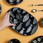 Oval Plates Black Nestasia