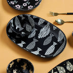 Oval Plates Black Nestasia