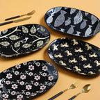 Oval Plates Black Nestasia