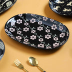 Oval Plates Black Nestasia