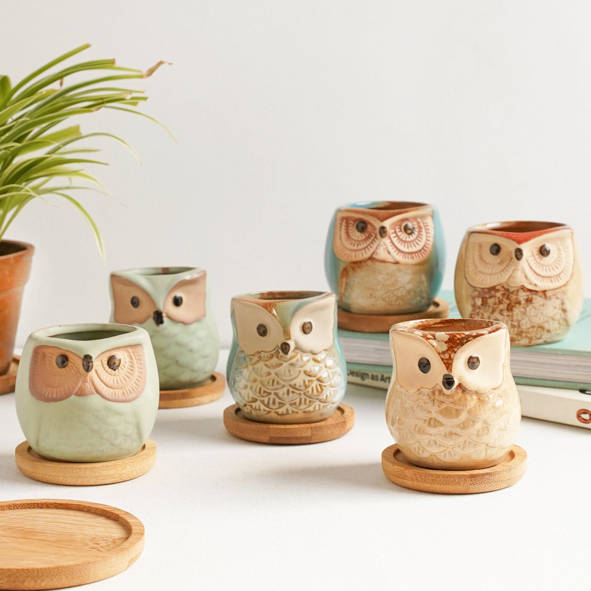 Owl Planters Set of 6 Nestasia