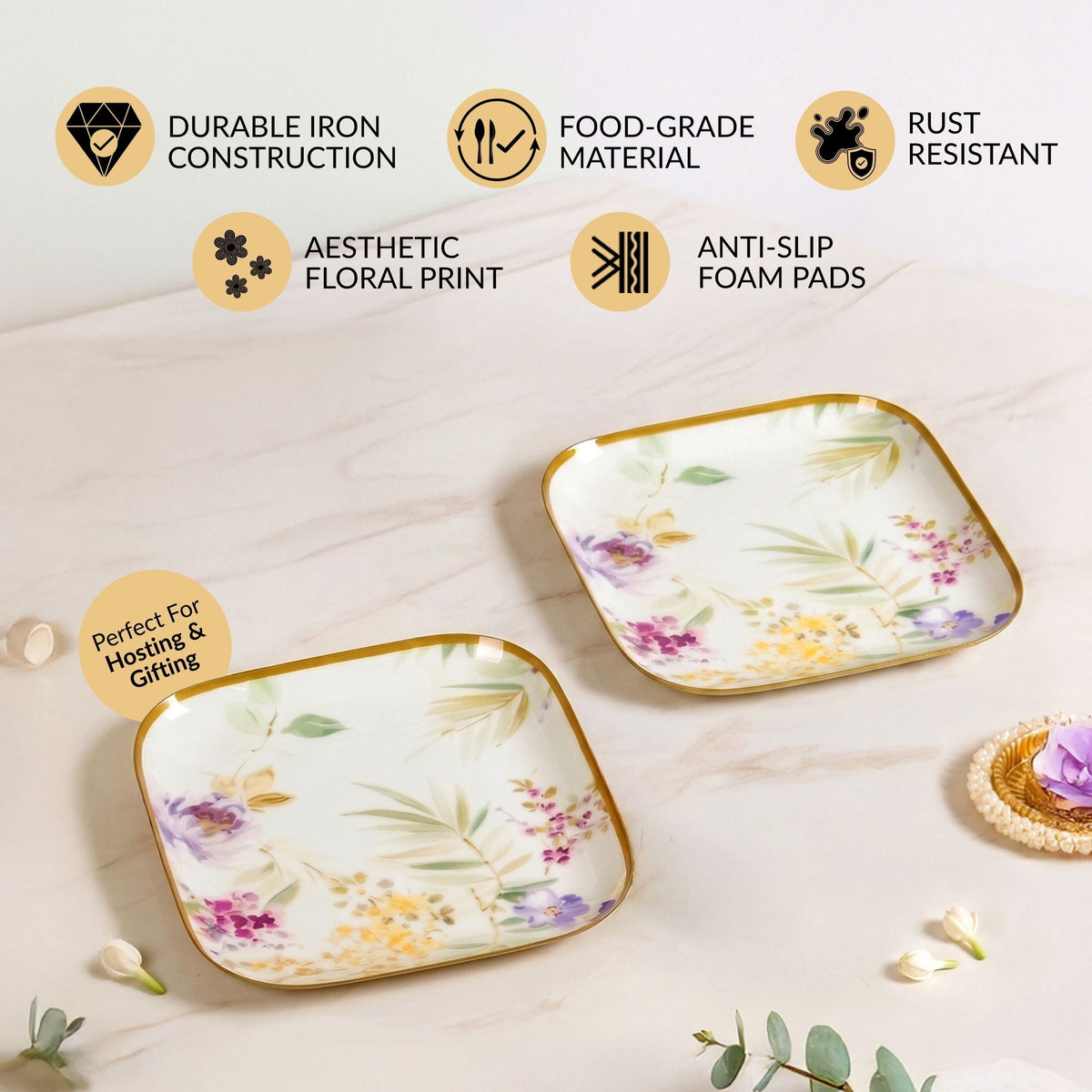 Florina Feast Platter Set Of 2 In Gift Box Nestasia