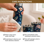 Floral Printed Stainless Steel Bottle And Tumbler Gift Set Of 3 Nestasia
