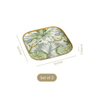 Pastel Tropic Leaf Platter Set Of 2 In Gift Box Nestasia