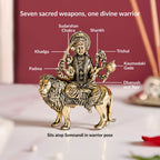 Durga Goddess Pure Brass Idol 7cm Nestasia