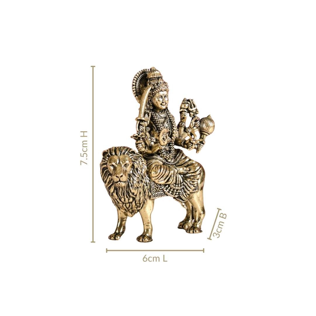 Durga Goddess Pure Brass Idol 7cm Nestasia
