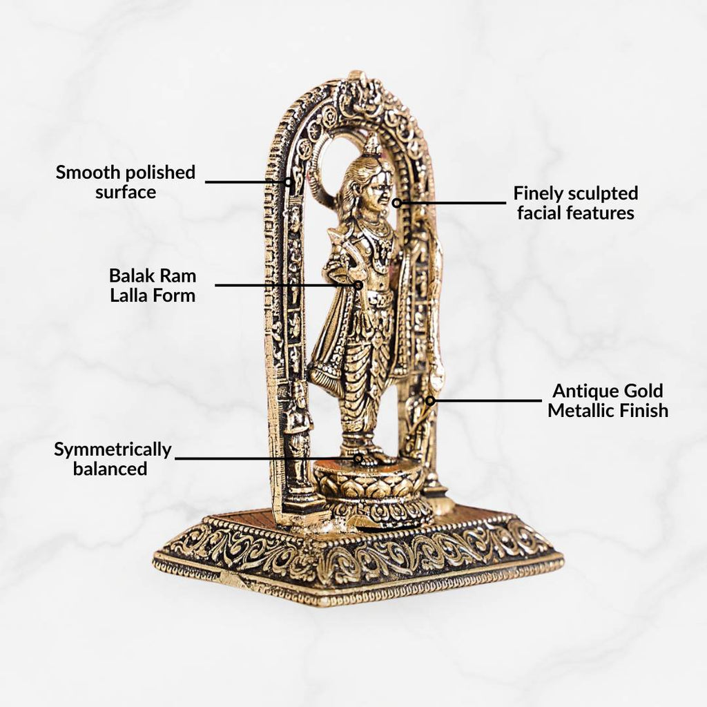 Ayodhya Ram Lalla Pure Brass Idol 8cm Nestasia