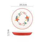 Bloom Ceramic Snack Plate Red 8 Inch Nestasia