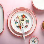 Bloom Ceramic Snack Plate Red 8 Inch Nestasia