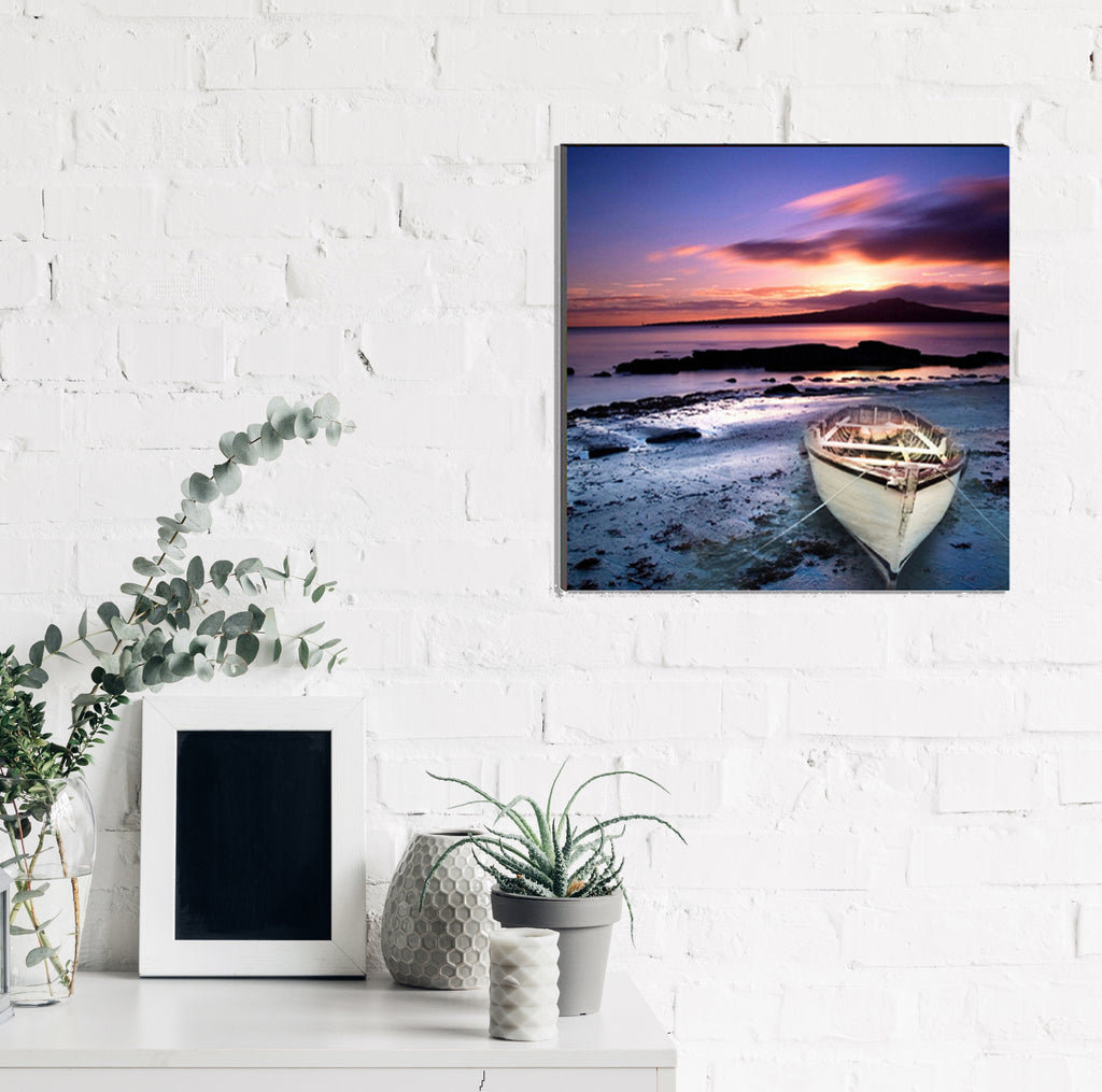 6MM MDF Scenic River Side View with Boat Satin Matt Texture UV Art Painting Kafalo